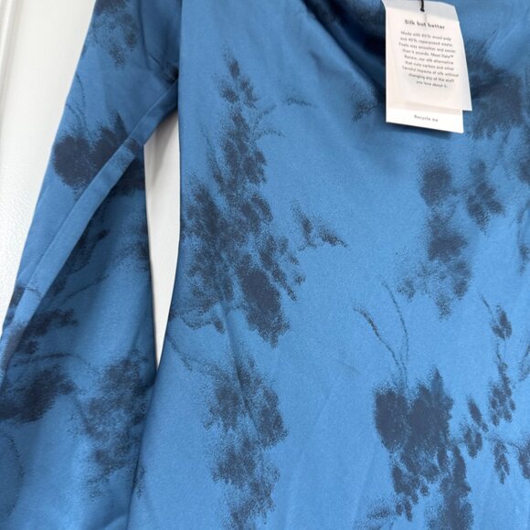 NWT Reformation Ciana Satin Maxi Dress Sz 8 In Fantasy Blue Floral Long - Picture 7 of 9